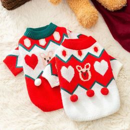 Cat Costumes Winter Dog Cloth Warm Outdoor Christmas Pullover Sweater Celebration Year Knitwear Kitten Clothes Clothing Bear Knitting