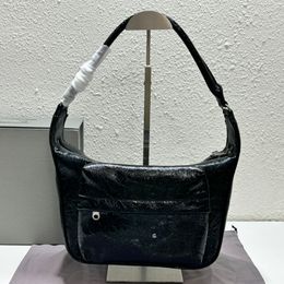 Locomotive Bag Underarm Handbag Half Moon Bags Crossbody Handbags Cowhide Wallet Fashion Zipper Women Leather Tote Purse