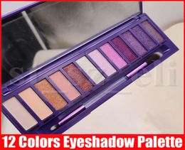 Newest Eye Makeup 12 Colours Ultra Violet Eyeshadow Palette Purple Matte Shimmer Eye Shadow With Brush9683992