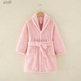 Towels Robes Baby Girls Clothes Winter Flannel Robes for Kids Teen Girls Bathrobe for 4-14 Y Children Pyjamas Robes Pink Blue Navy Bath TowelL231123