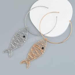 Vintage Fish-shaped Pendant Necklaces for Women Party Chokers Holiday Jewelry Fashion Accessories