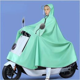 Motorcycle Bicycle Bike Raincoat Hooded Rainwear Poncho Electric Vehicle Rain Coat