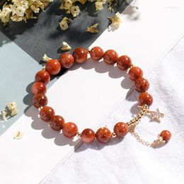 Strand Crystal Bracelets For Women I Golden Sandstone Transfer Beads String Stars Valentine's Day Jewellery Gift