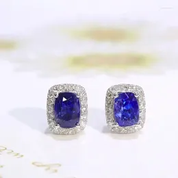 Stud Earrings SFL2023 Sapphire 18 K Gold Jewellery Natural 1.35ct Royal Blue Gemstones For Women