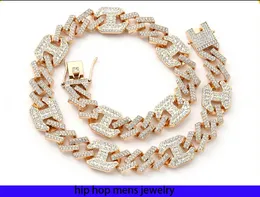 hip hop necklace for mens gold chain iced out cuban chains New trend Cuban chain cross-border hip-hop accessory necklace in Europe and America