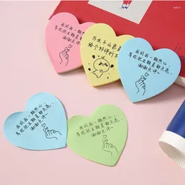 Sheets/pc Blank Notepad Heart Shaped Memo Pad Sticky Note Stationery Kawaii