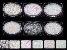 6 Colours Chameleon Chrome Nail Powder 6 Boxes Chameleon Flakes Art Magic Effect Multi Chrome Ultra Fine Glitter Powder9609784