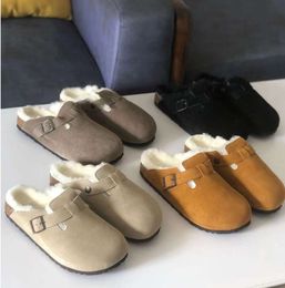 Boston Shearling Sandals Fur Mule Slipper Designer Clogs Suede Leathe Slippers Wook Cork Flat Slides Fashion Clog Arizona Mayari Men High quality shoes