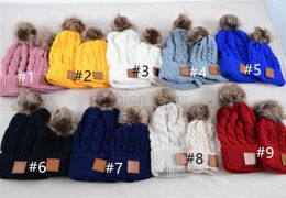 car Women Children Knitted Hats Set Parenting Caps Outdoor Adult Kids Beanies Visor Cap Hats Winter Warm Hat Woollen Headgear Elast3805816