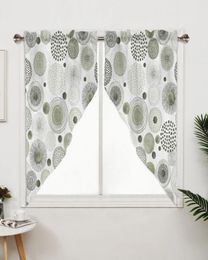 Curtain Geometric Texture Green Window Living Room Bedroom Decor Drapes Kitchen Decoration Triangular