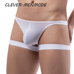 Men's Sexy T Back Lingerie G-string Hollow Bag Thong Seat Belt Leg Loop Panties Sex Exotic Harness BDSM Gay Sissy Bikini