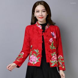 Ethnic Clothing 2023 National Harajuku Coat Women Improve Hanfu Oriental Vintage Flower Embroidery Tang Suit Female Chinese Retro