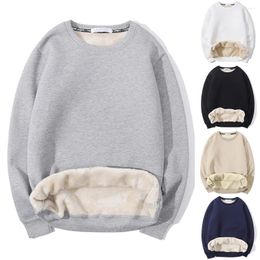 Men's Hoodies Men Fleece Lined Sweatshirt Jumper Sweater Pullover Long Sleeve Thermal Warm Top Thicken O Neck Sweatshirts