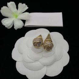 Delicate Vintage Diamond Ice Cream Stud Aretes Orecchini Designer Earrings Women's Wedding Party Birthday Gift Jewellery