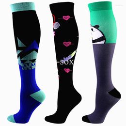 Sports Socks Est Compression Panda Prints Men Women For Running Edema Diabetes Varicose Veins