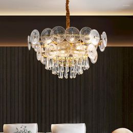 Chandeliers Modern Luxury Creative Round Glass Pendant Chandelier For Living Room Bedroom Dining Table Ceiling Hanging Lamp Home Decor Light