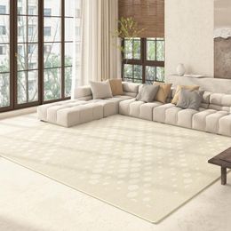 Carpets Minimalist Cream Color Carpet Living Room Sofa Large Area Decorative Rug Bedroom Cloakroom Modern Plaid Polyester Home Floor Mat