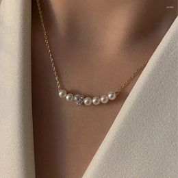 Chains Simple Love Pearl Fine Necklace For Women INS Cool Style Small Design High Quality Light Luxury Spring Summer Collar Chain