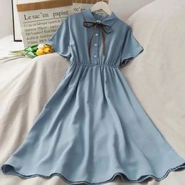 Girl Dresses Summer 2023 Children's Skirts College Style Girls Dress Solid Color Cool Comfortable Student