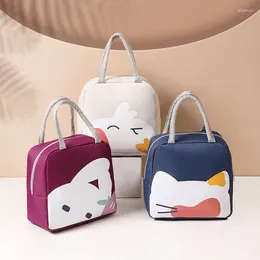 Storage Bags Cute Cartoon Lunch Bag Female Outside Insulated Portable Box Casual Mini Tote Handbag