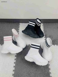 New designer baby Sock shoes Stripe design Kids boots size 26-35 Including box Breathable knit design toddler sneakers Nov25