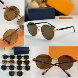 Mens and womens designer letter signature metal round sunglasses elegant men s and women s gradient lenses with printing acetate lens legs Z1909U driving vacation