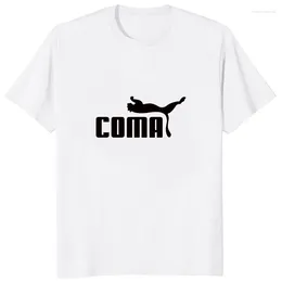 Men's T Shirts Funny Coma Parody Print Graphic T-shirts Short Sleeve Loose Casual Classic T-shirt Novelty Basic Y2k Harajuku Tshirts