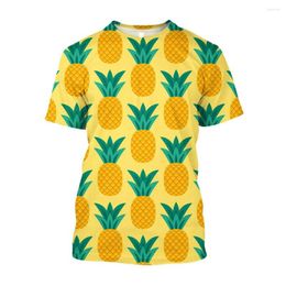 Men's T Shirts Jumeast 3D Fruit Pineapple Printed Funny Aesthetic Men T-shirts Cottagecore Beach Casual Fashion Shirt Kawaii Clothes