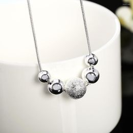 Chains 925 Silver Plated Necklace Fashion Beaded Chain For Woman Wedding Jewellery Gift Clavicle