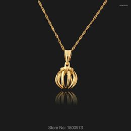 Pendant Necklaces Est Unique Hollow Gold Ball For Women Girl Color Necklace Fashion Jewelry