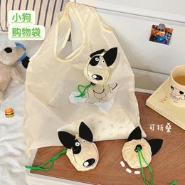 Storage Bags Animals Cute Dog Useful Nylon Foldable Folding Eco Reusable Shopping Cartoon Tote Bag Portable Travel Shoulder