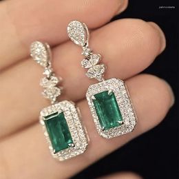 Dangle Earrings Huitan Ly Designed Bridal Wedding With Green/White Cubic Zirconia Sparkling Exquisite Women Trendy Jewellery