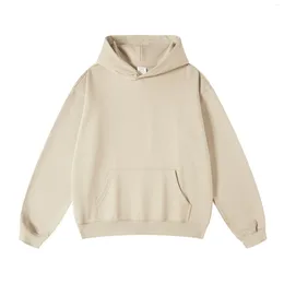 Men's Hoodies Heavy Weight Thick Cotton Unisex Plus Size Sweatshirt Custom Autumn Winter Warm Solid Colour Jogger Pullover 445gsm