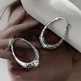 Hoop Earrings Fashion Punk Round Circle For Women Goth Silvery Geometry Stud Vintage Jewellery Accessories Y2k