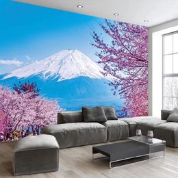 Kiraz Blossom Peyzaj Duvar Arka Plan Mural 3D Duvar Kağıdı 3D Duvar Kağıtları TV Zeminli203b