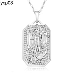 Designer Jewellery Hot selling 925 Sterling Silver Tag Pendant VVS Moissanite Diamond Micro Paved Hip Hop Iced Out Charm Pendant Necklace