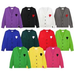 여성 Ami Sweaters 2023 New Luxury Love Letter 수 놓은 캐시미어 카디건 스웨터 한국 패션 Harajuku 풀오버 니트 품질