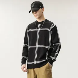 Men's Sweaters Winter Hip Hop Printed Loose Mens Cotton Sweater Men Clothing Fashion Plaid Christmas Pullovers BL22310