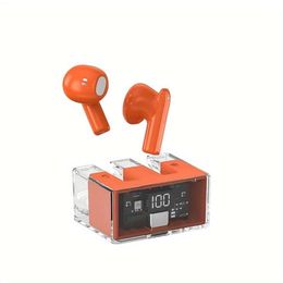 Earphone TWS Headphones Wireless Transparent LED Display in Ear Headset Stereo Noise Reduction