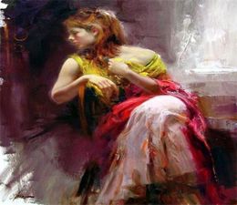 Framed Lots Whole quotPino Daeni quotHandpainted Portrait Art Oil Painting On Thick Canvas Wall Decoration Multi sizes 6838846