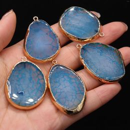 Pendant Necklaces Natural Dragon Pattern Agate Random Shape Charms For Jewelry Making DIY Necklace Earrings Accessories 25x35mm-35x40mm