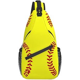Outdoor Bags Softball Print Sling Bag Chest Crossbody For Mens 231123