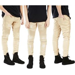 QNPQYX New Men's Jeans Blue/black Destroyed Mens Slim Denim Straight Biker Skinny Jeans Casual Long Men Ripped Jeans Size 28-42