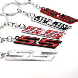 SS Keychain For Chevrolet 3D Metal Zinc Alloy Metal SS Key Chain Creative Metal keychain Auto Badge Accessories