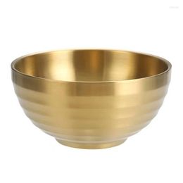 Bowls Korean Style Stainless Steel Double Wall Bowl Insulated Small Metal Rice Cold Noodle