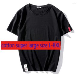Men's T Shirts Summer Arrival Fashion Super Large Men Short Sleeve Pure Cotton Loose O-neck Casual Knitted Tshirt Plus Size L-6XL 7XL 8XL