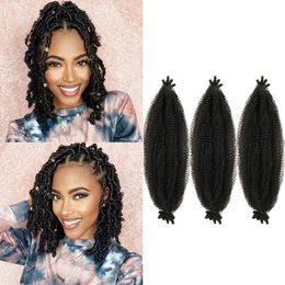 16 Inch Pre-Fluffed Spring Twist Hair Springy Afro Twist Hair Braids Kinky Marley Twist Crochet Braiding Hair