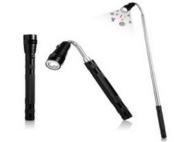 Hard wearing Aluminium case Telescopic Flexible 3 LED Torch Flashlight Magnetic Pick Up Tool Lamp Light whole6882815