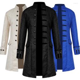 Men's Jackets Mediaeval Jacket Victorian Male Coat Open Stitch Clothing Steampunk Overcoat Gothic Windbreaker Man Trench