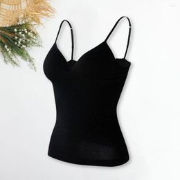 Camisoles & Tanks Fashion Padded Bra Top Thin Sling Vest V-Neck Women Summer Push-Up Protective